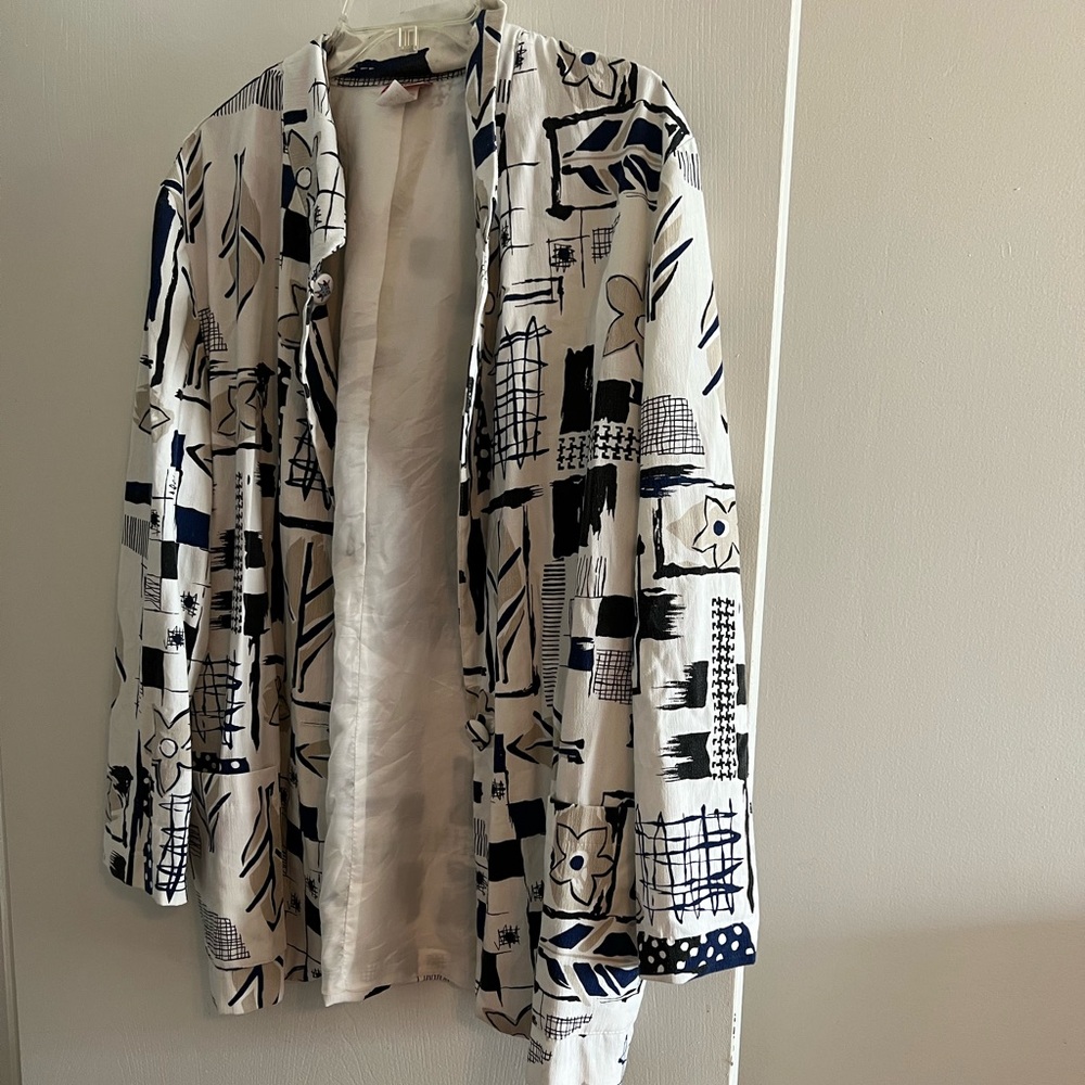 Abstract Print Women's Jacket Vintage made in USA size 16 new condition